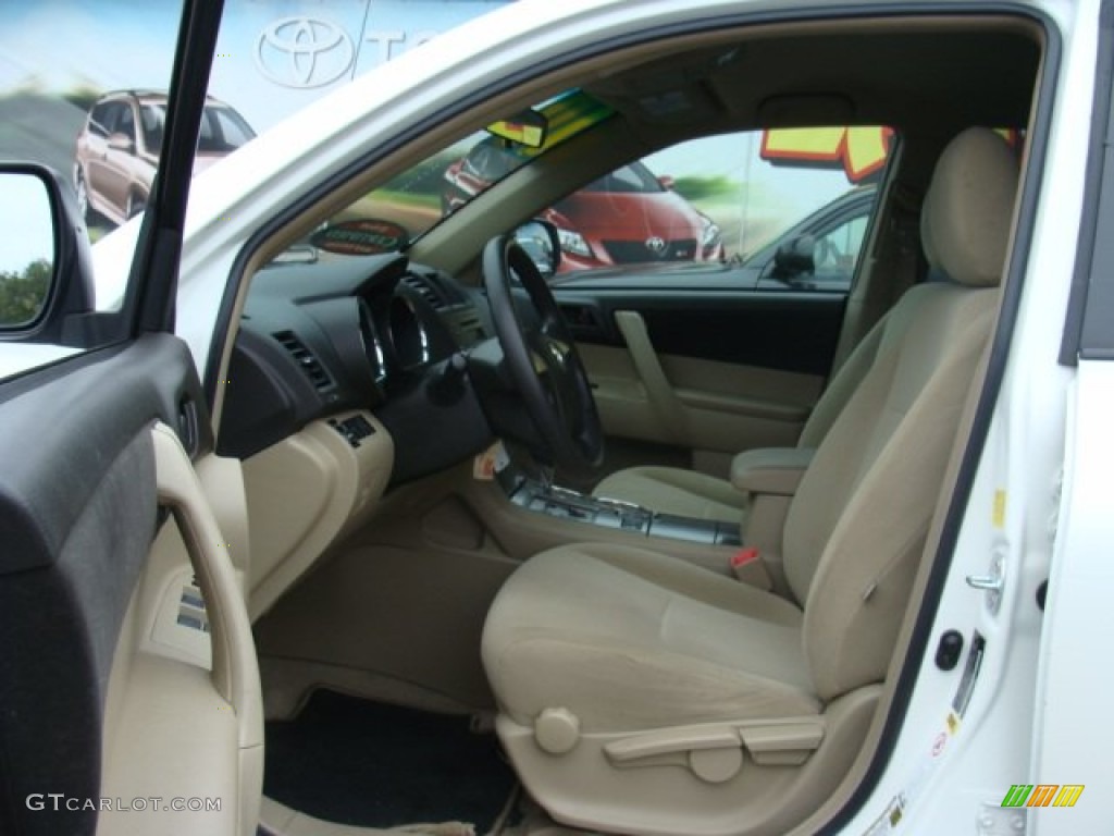 2010 Highlander V6 4WD - Blizzard White Pearl / Sand Beige photo #7