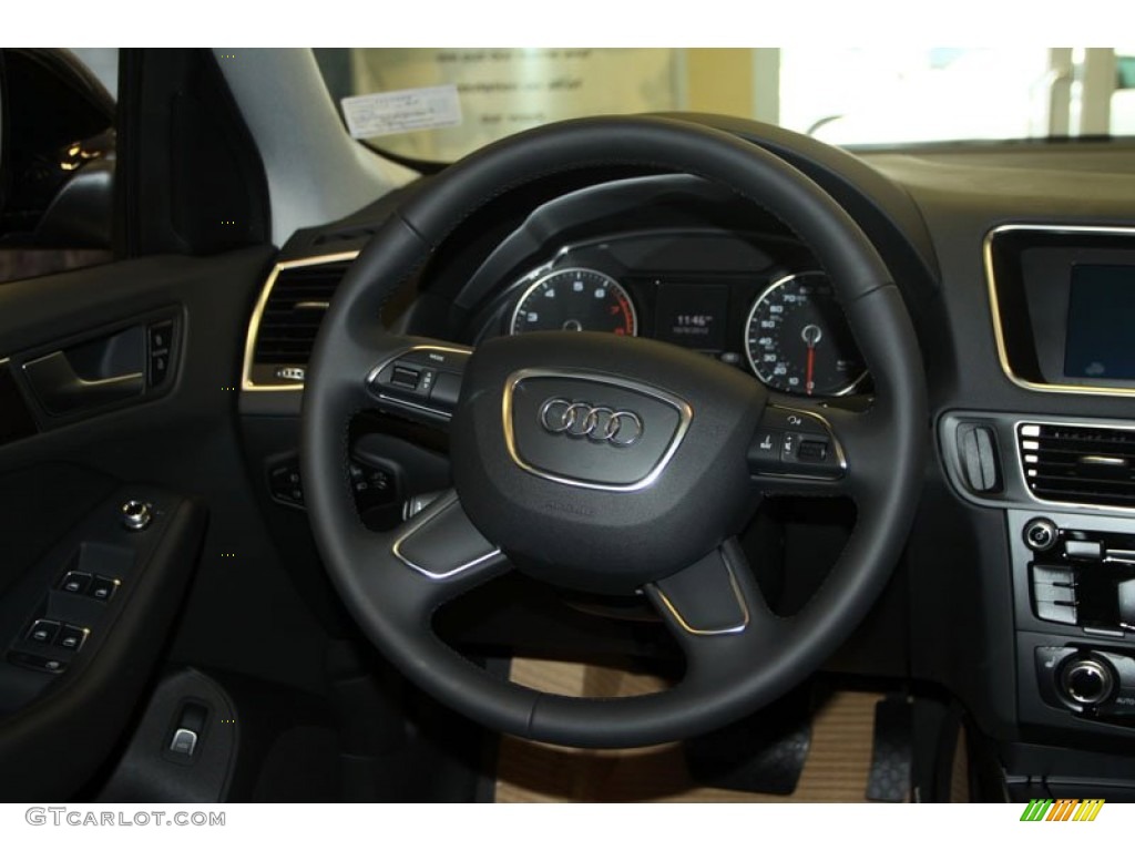 2013 Audi Q5 2.0 TFSI quattro Black Steering Wheel Photo #71952898