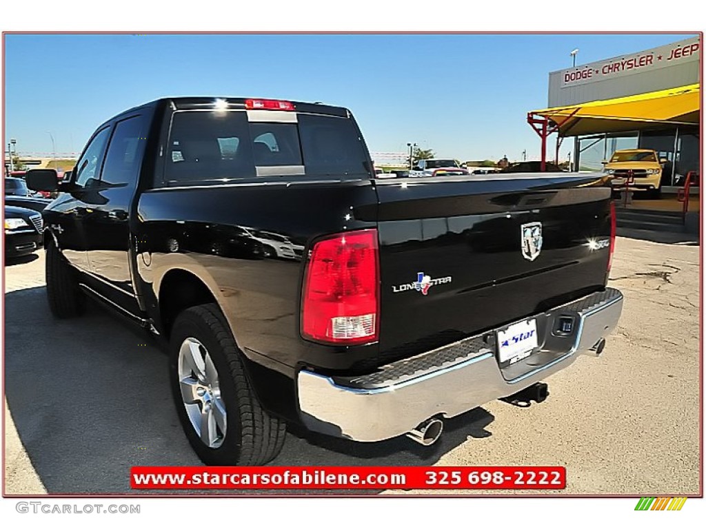 2012 Ram 1500 Lone Star Crew Cab 4x4 - Black / Dark Slate Gray/Medium Graystone photo #4