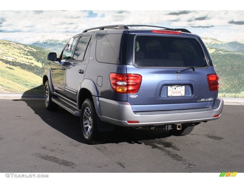 2003 Sequoia SR5 4WD - Blue Marlin Pearl / Oak photo #4