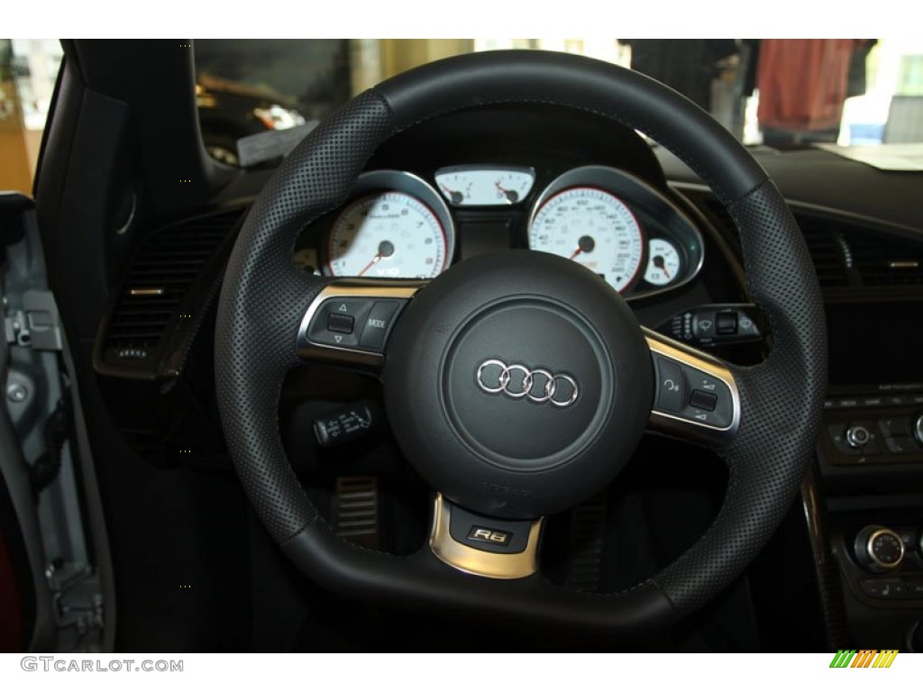2012 Audi R8 Spyder 5.2 FSI quattro Red Steering Wheel Photo #71954818