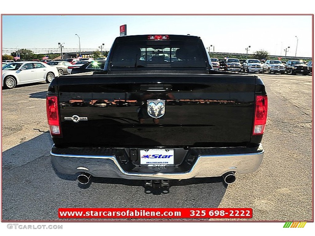 2012 Ram 1500 Lone Star Quad Cab - Black / Light Pebble Beige/Bark Brown photo #5