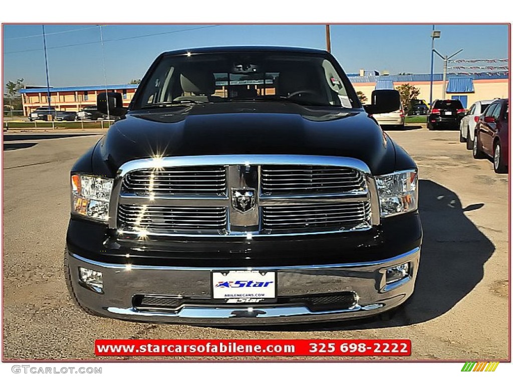 2012 Ram 1500 Lone Star Quad Cab - Black / Light Pebble Beige/Bark Brown photo #10