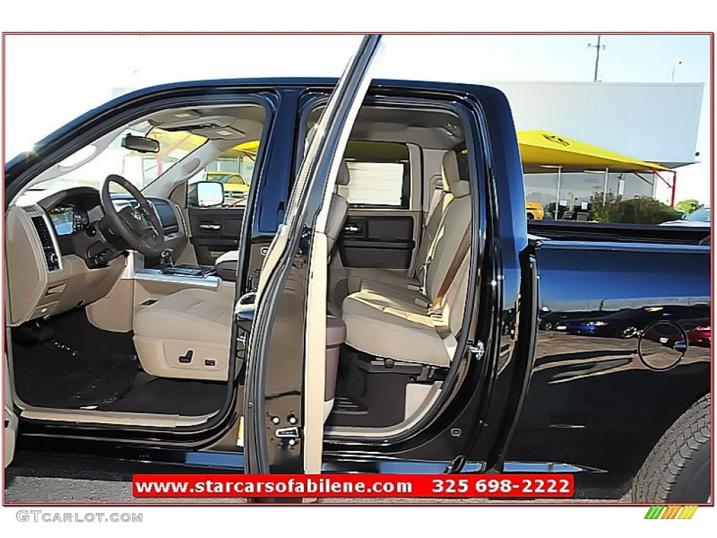 2012 Ram 1500 Lone Star Quad Cab - Black / Light Pebble Beige/Bark Brown photo #19