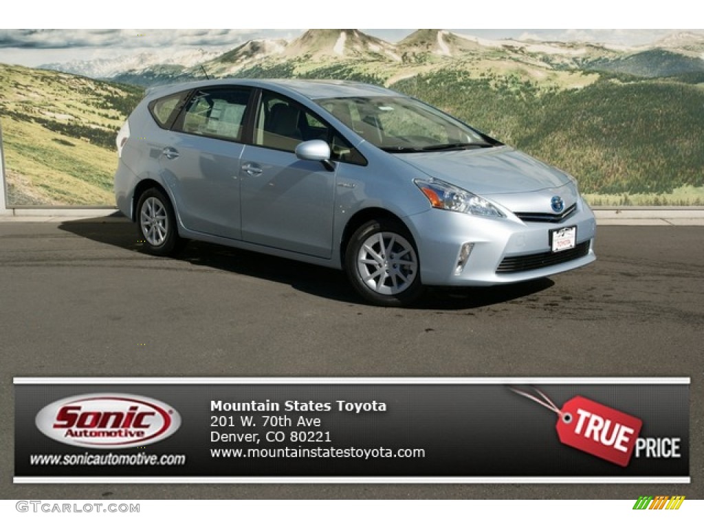 2012 Prius v Two Hybrid - Clear Sky Blue Metallic / Bisque photo #1