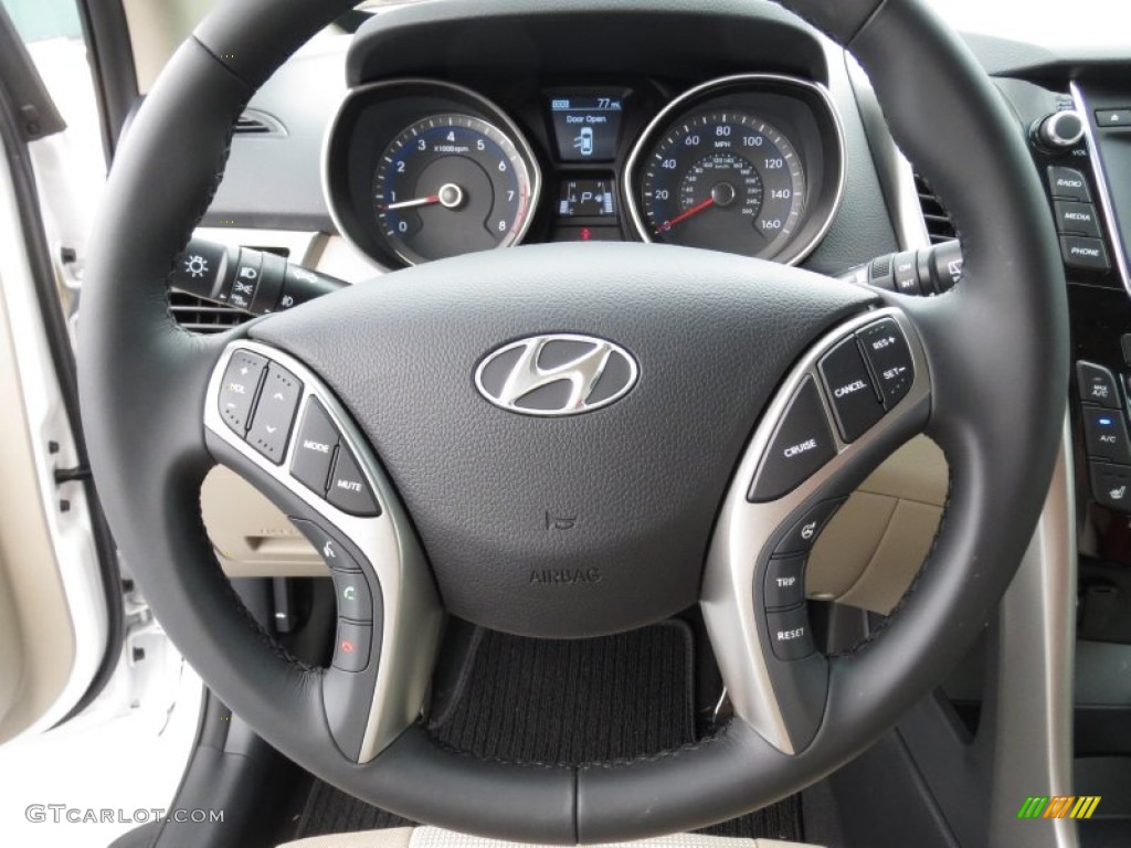 2013 Hyundai Elantra GT Beige Steering Wheel Photo #71957905
