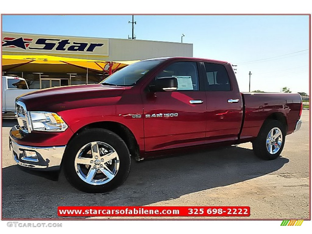 2012 Ram 1500 Lone Star Quad Cab - Deep Cherry Red Crystal Pearl / Light Pebble Beige/Bark Brown photo #1