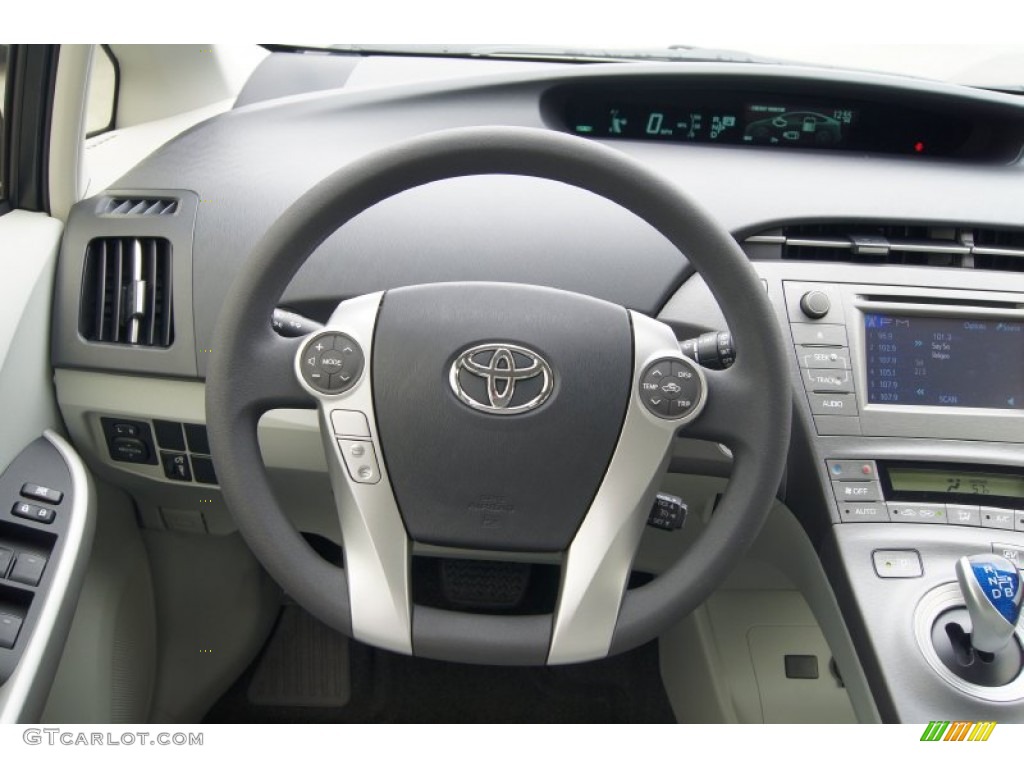 2012 Toyota Prius 3rd Gen Two Hybrid Misty Gray Steering Wheel Photo #71958139