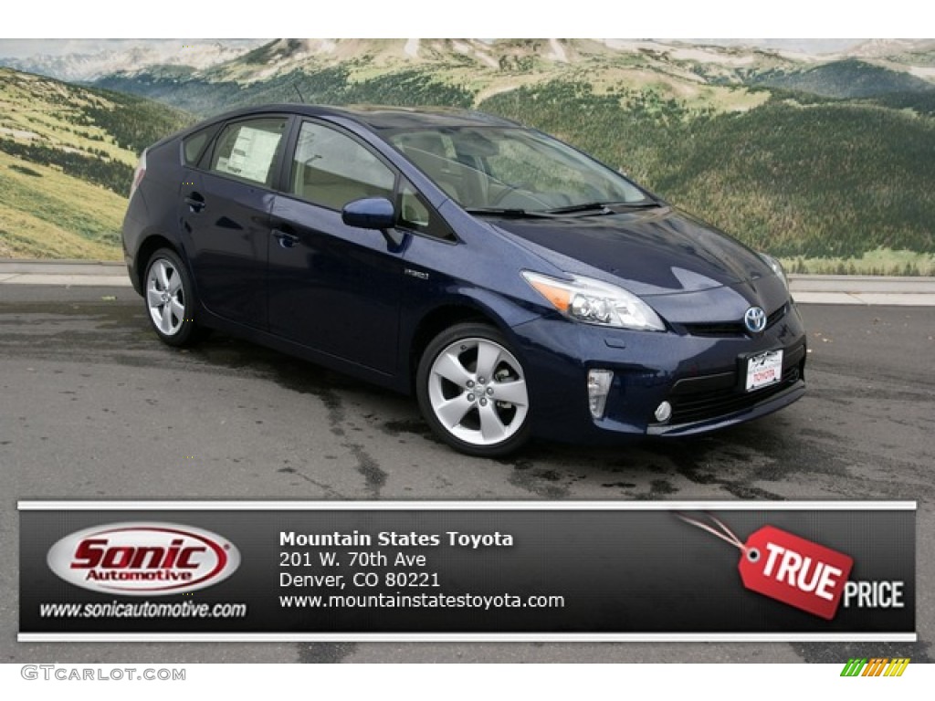 2012 Prius 3rd Gen Five Hybrid - Nautical Blue Metallic / Bisque photo #1