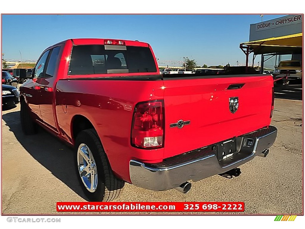 2012 Ram 1500 Lone Star Quad Cab - Flame Red / Dark Slate Gray/Medium Graystone photo #3