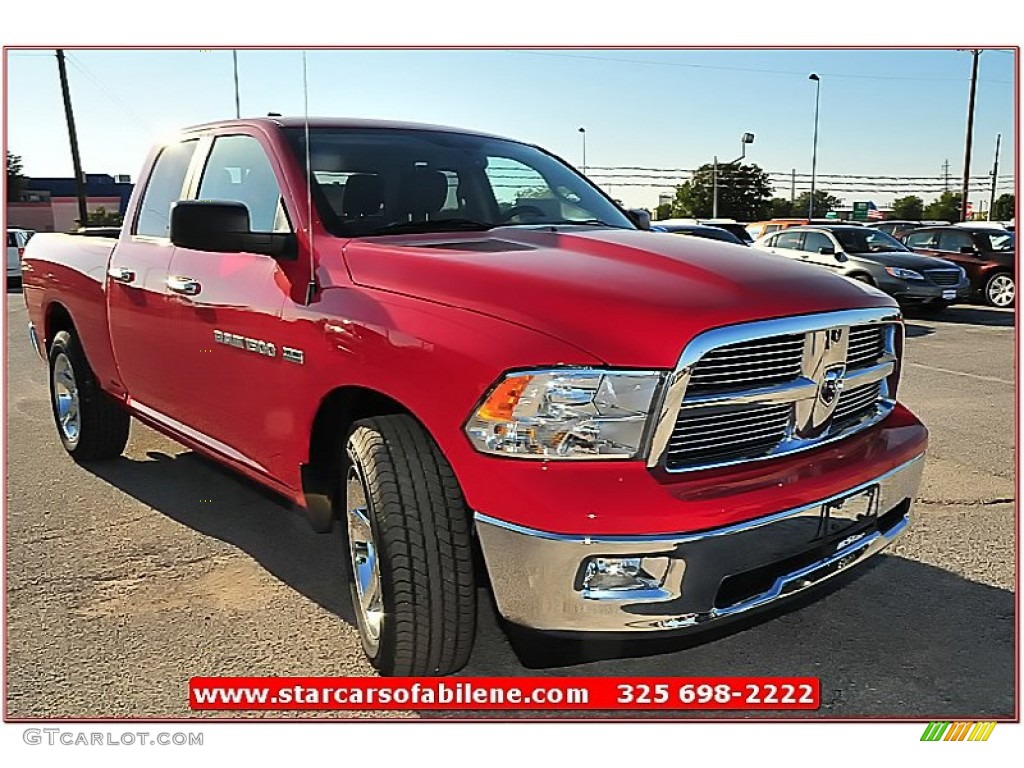 2012 Ram 1500 Lone Star Quad Cab - Flame Red / Dark Slate Gray/Medium Graystone photo #8