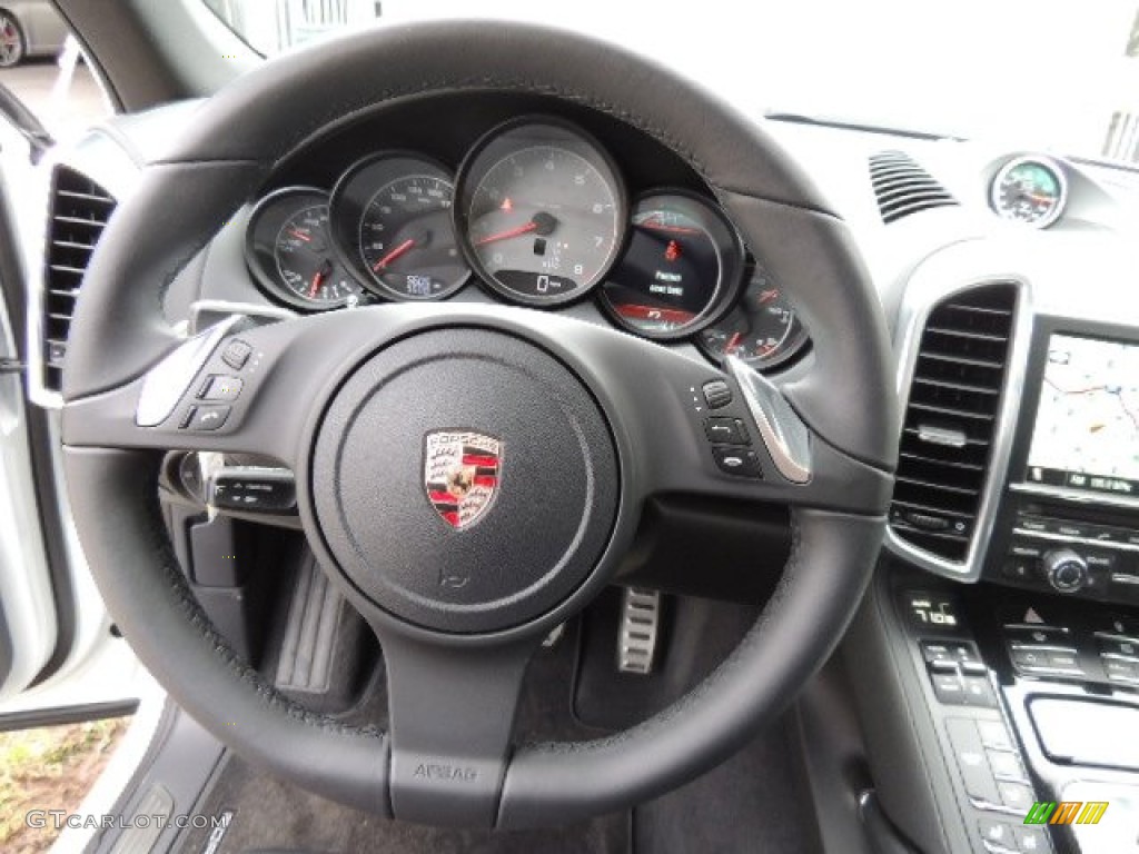 2012 Porsche Cayenne S Black Steering Wheel Photo #71960364