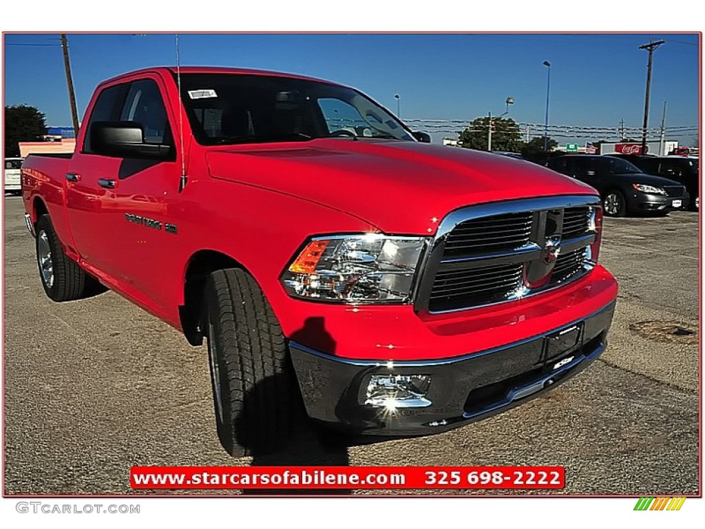 2012 Ram 1500 Lone Star Quad Cab - Flame Red / Dark Slate Gray/Medium Graystone photo #8