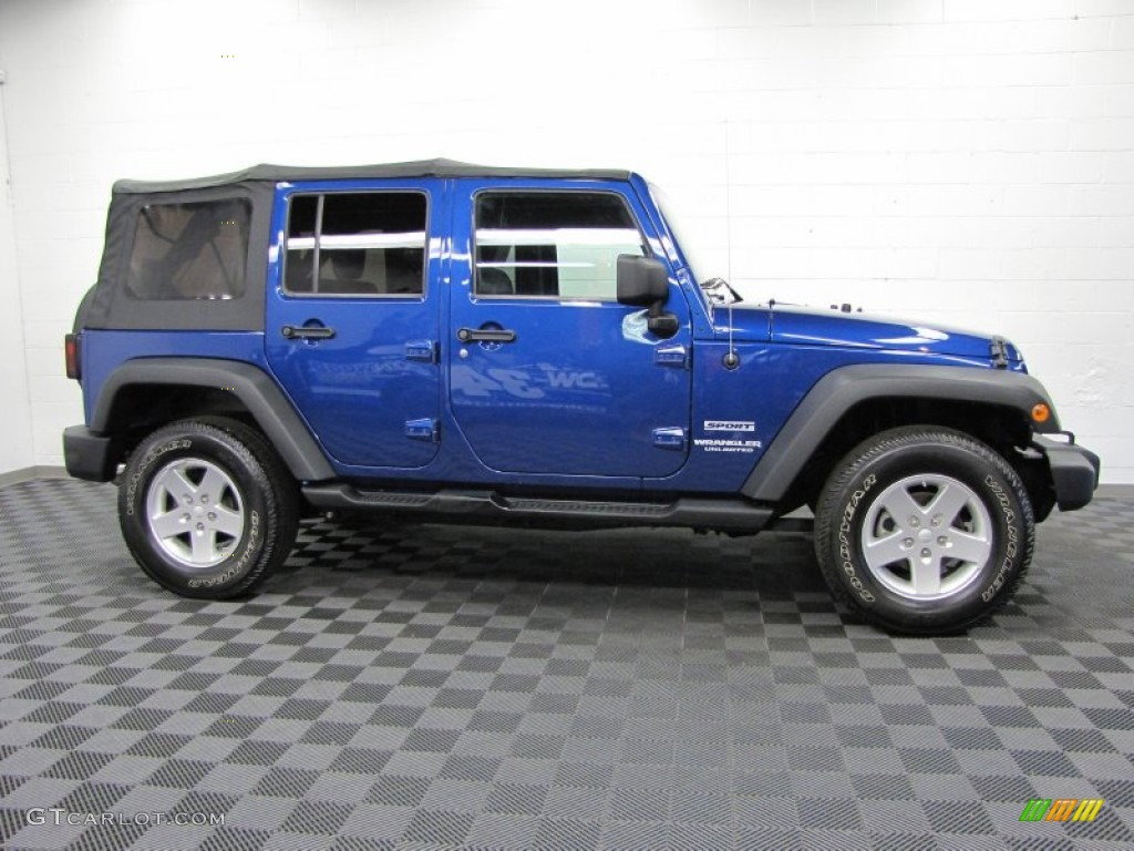 Deep Water Blue Pearl 2010 Jeep Wrangler Unlimited Sport 4x4 Exterior Photo #71962024