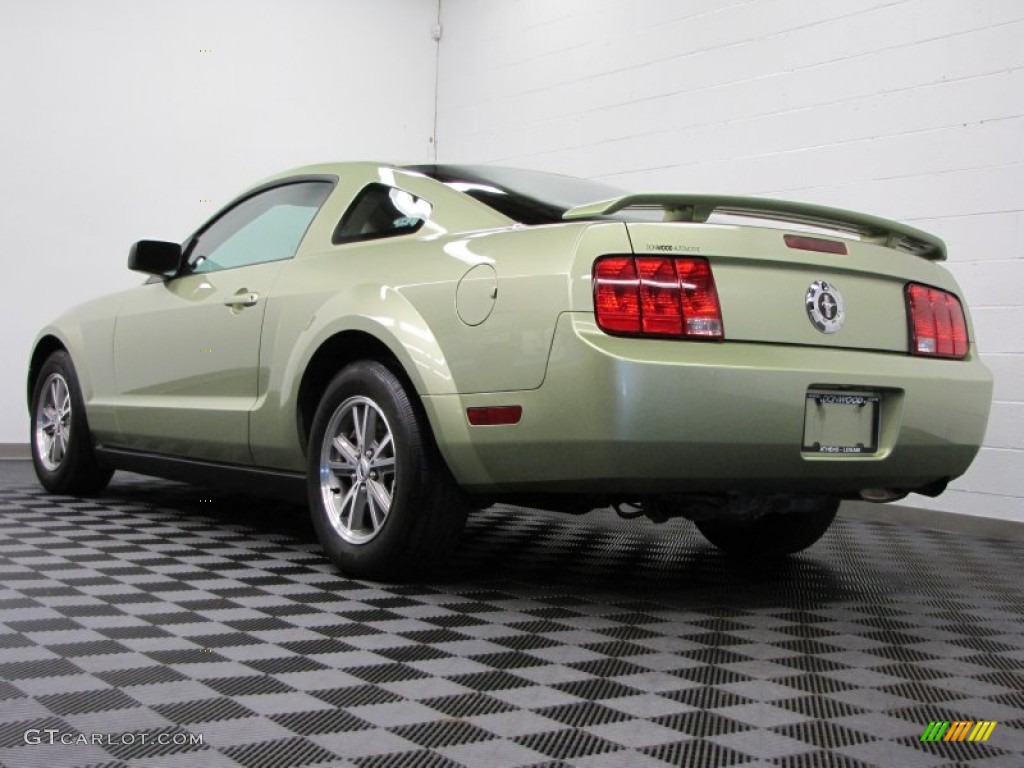 2005 Mustang V6 Premium Coupe - Legend Lime Metallic / Medium Parchment photo #2