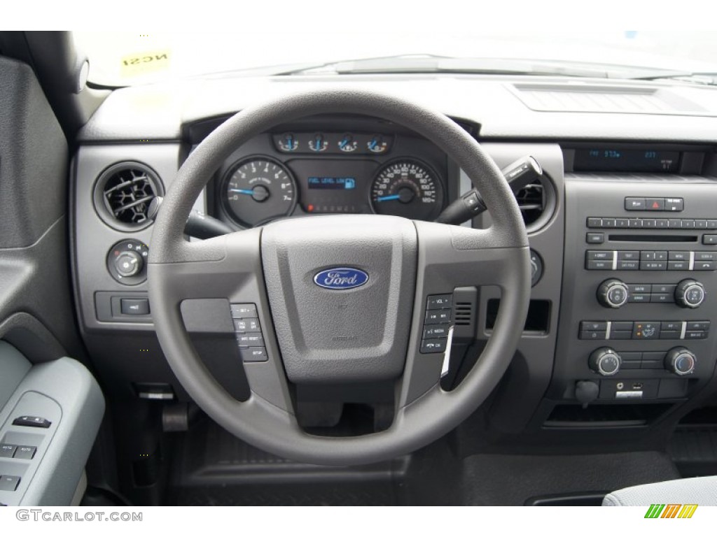 2013 Ford F150 STX SuperCab 4x4 Steel Gray Steering Wheel Photo #71964538