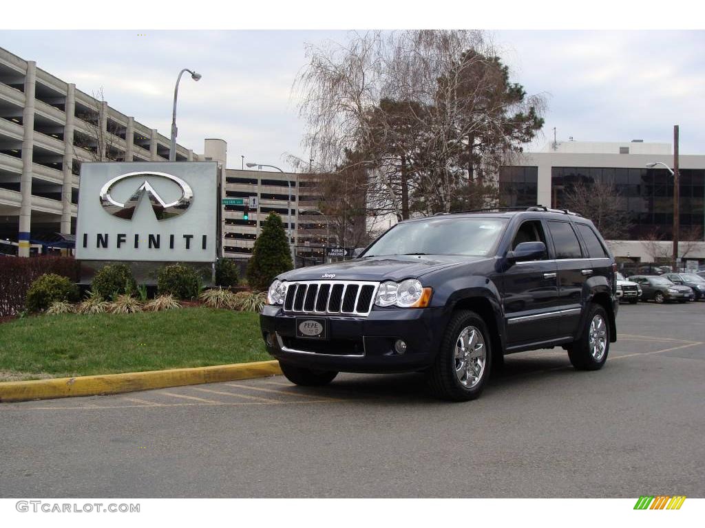 2008 Grand Cherokee Overland 4x4 - Modern Blue Pearl / Dark Khaki/Light Graystone photo #1