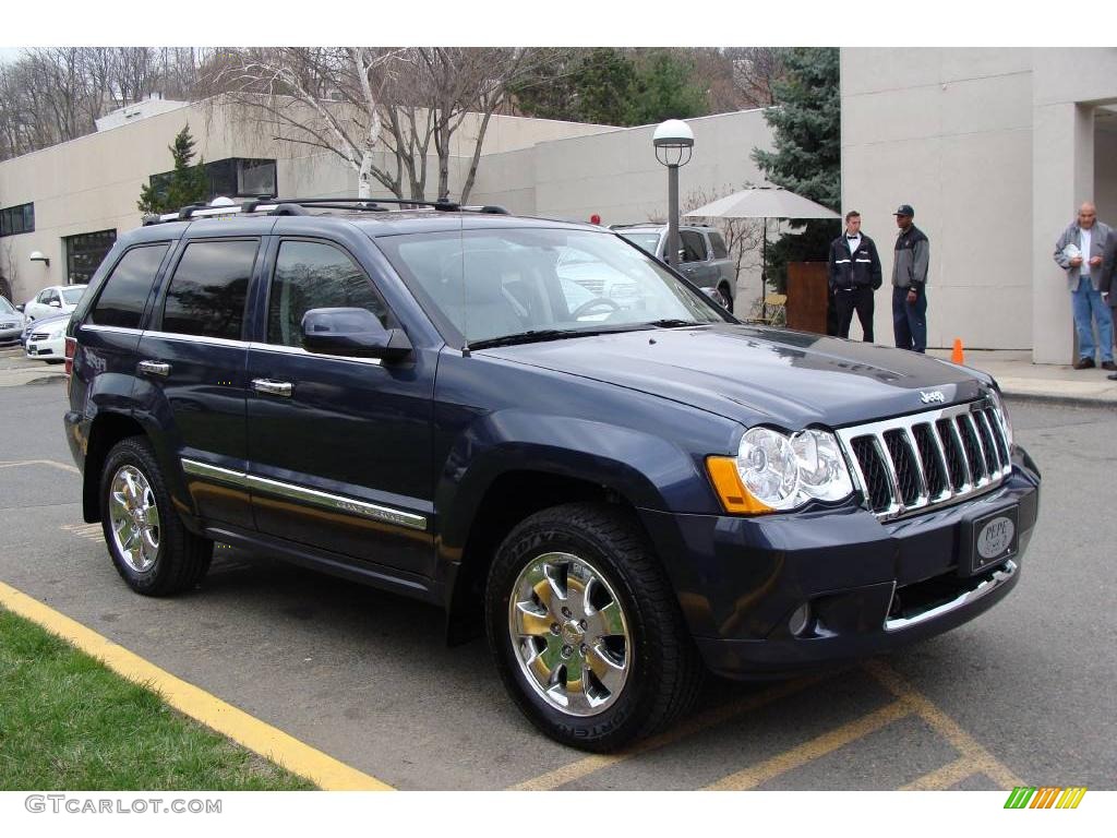 2008 Grand Cherokee Overland 4x4 - Modern Blue Pearl / Dark Khaki/Light Graystone photo #3