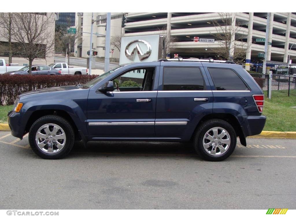 2008 Grand Cherokee Overland 4x4 - Modern Blue Pearl / Dark Khaki/Light Graystone photo #10