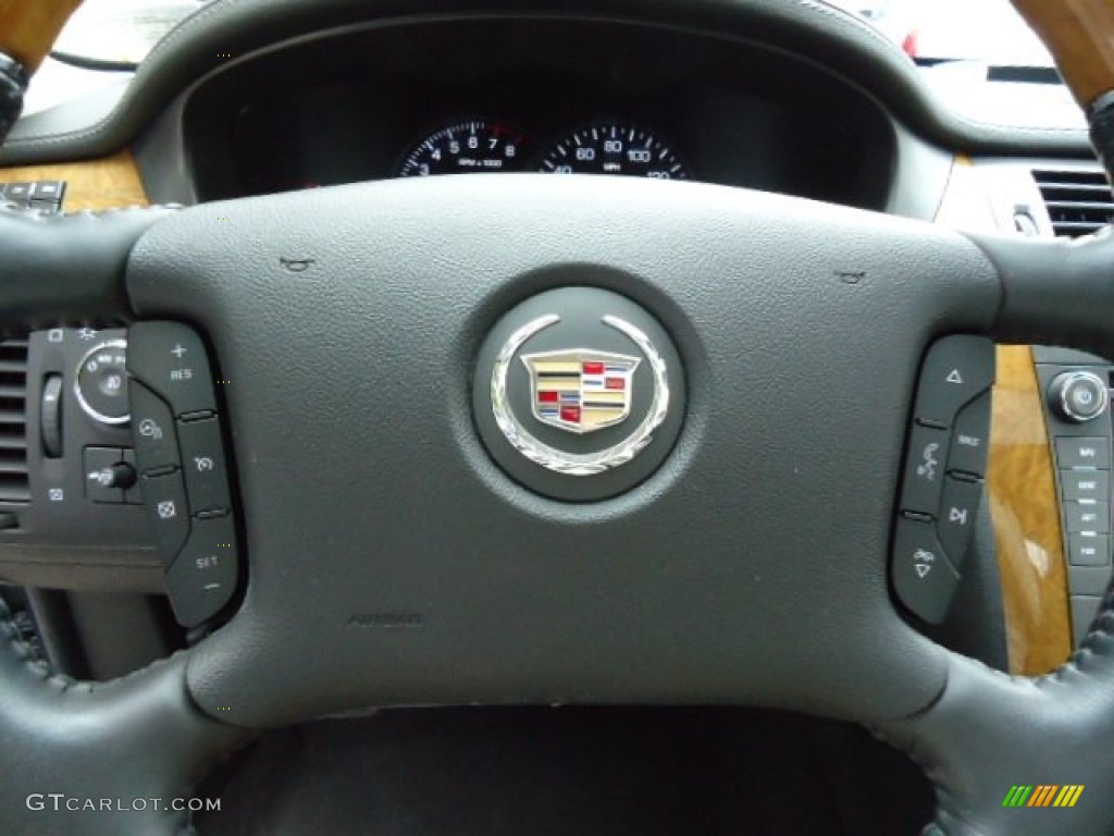 2010 Cadillac DTS Platinum Ebony Steering Wheel Photo #71969569