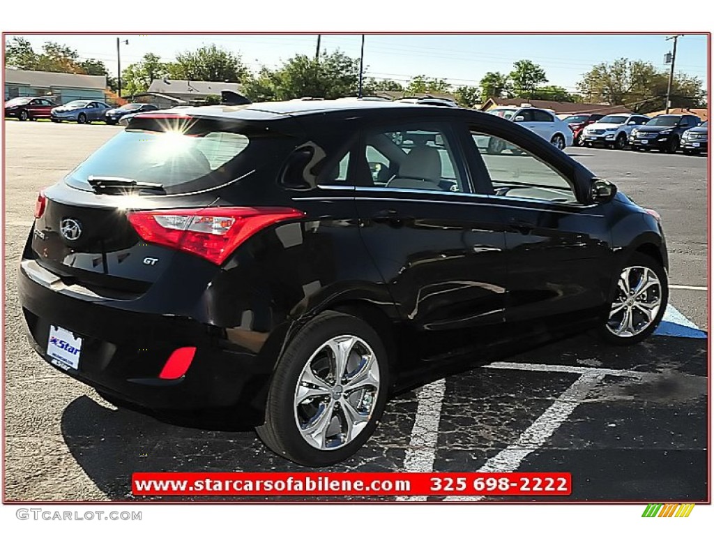 2013 Elantra GT - Black Noir Pearl / Beige photo #7