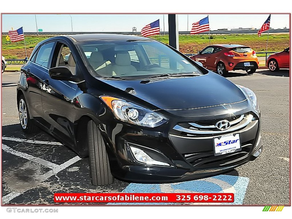 2013 Elantra GT - Black Noir Pearl / Beige photo #9