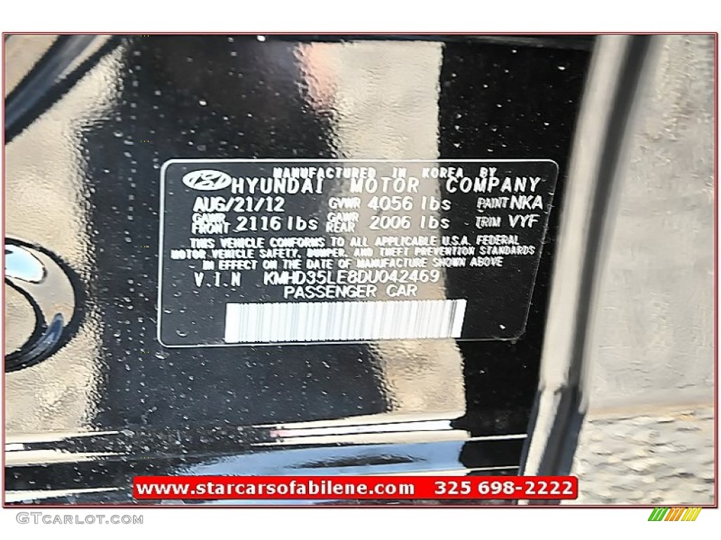 2013 Elantra GT - Black Noir Pearl / Beige photo #11