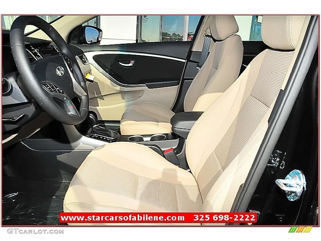 2013 Elantra GT - Black Noir Pearl / Beige photo #12