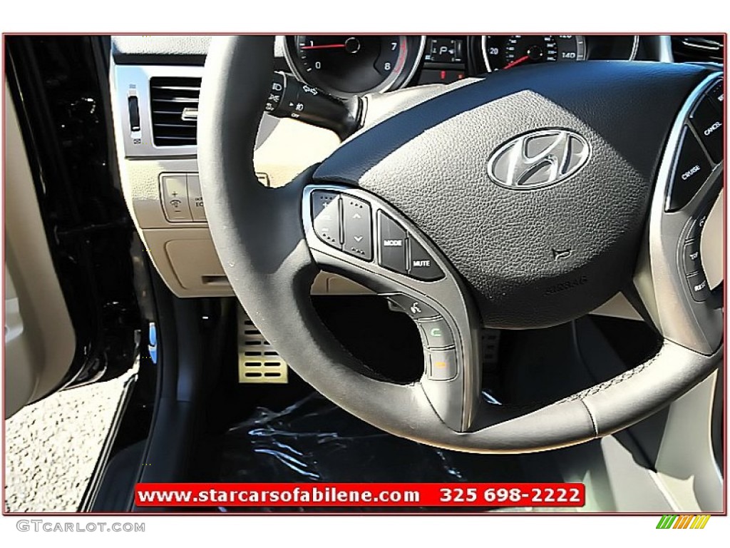 2013 Elantra GT - Black Noir Pearl / Beige photo #16