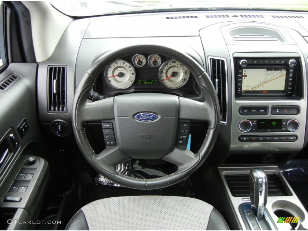 2010 Ford Edge Sport Sport Black Leather/Grey Alcantara Steering Wheel Photo #71972938