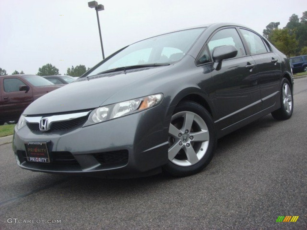 2009 Civic LX-S Sedan - Polished Metal Metallic / Black photo #1