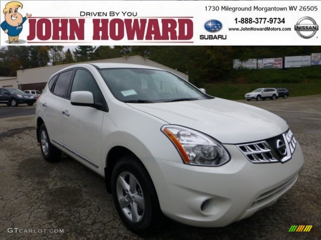 2013 Rogue S Special Edition AWD - Pearl White / Black photo #1