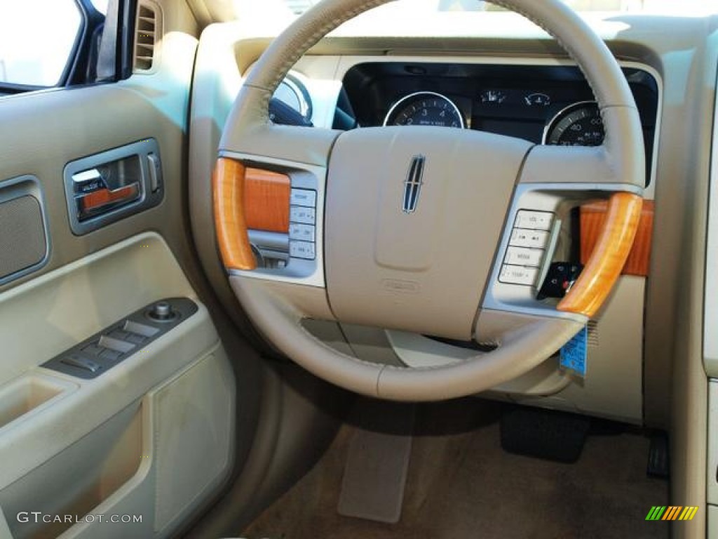 2007 Lincoln MKZ Sedan Sand Steering Wheel Photo #71983791