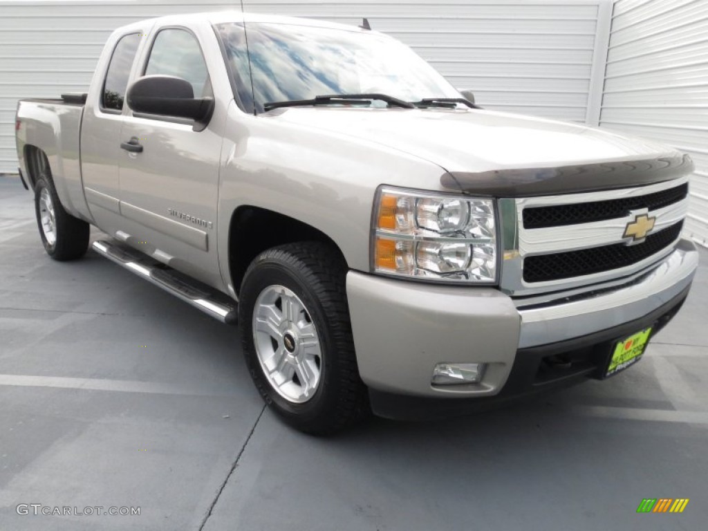 2008 Silverado 1500 LT Extended Cab 4x4 - Silver Birch Metallic / Ebony photo #1