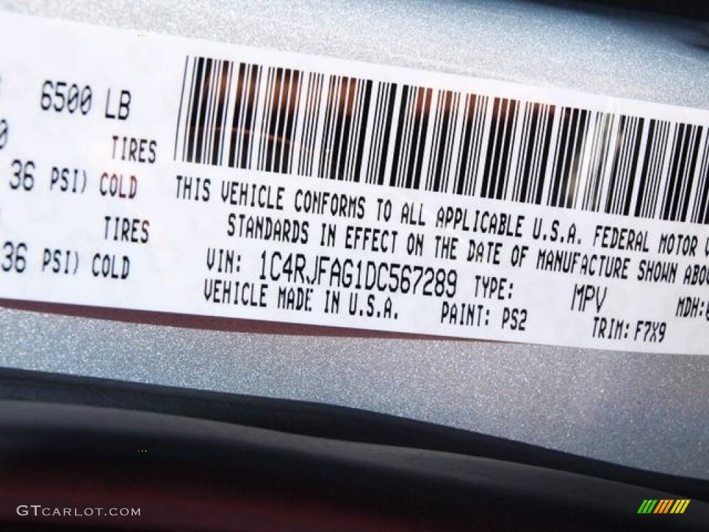 2013 Grand Cherokee Color Code PS2 for Bright Silver Metallic Photo #71986479