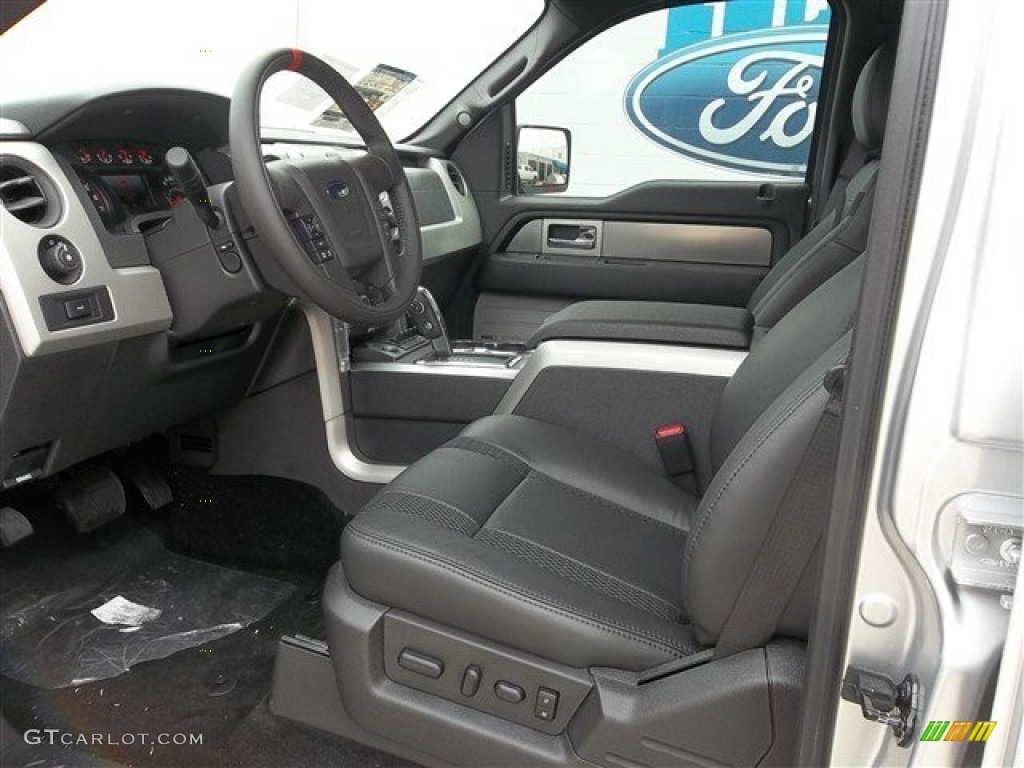Raptor Black Leather/Cloth Interior 2013 Ford F150 SVT Raptor SuperCrew 4x4 Photo #71990292