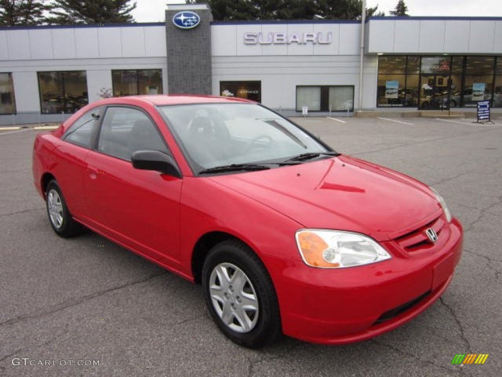 2003 Civic LX Coupe - Rallye Red / Black photo #1