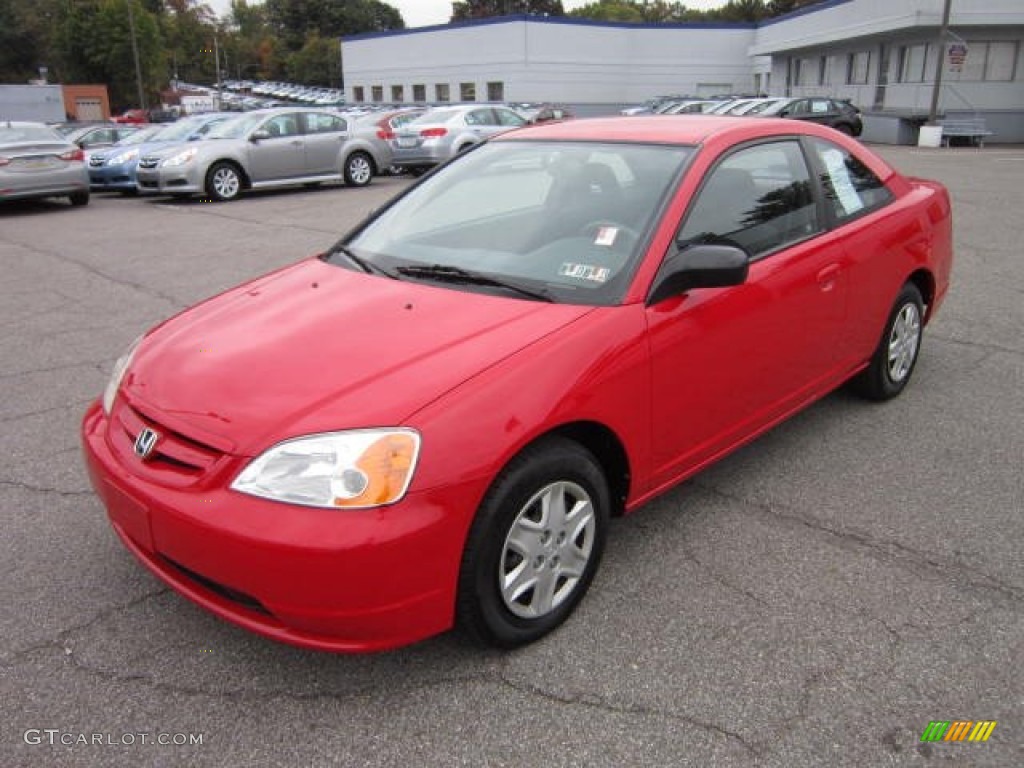 2003 Civic LX Coupe - Rallye Red / Black photo #3