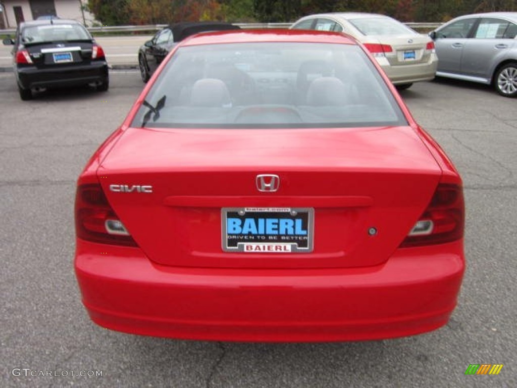 2003 Civic LX Coupe - Rallye Red / Black photo #6