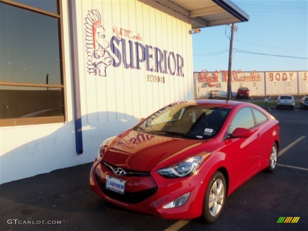 2013 Elantra Coupe GS - Volcanic Red / Beige photo #1