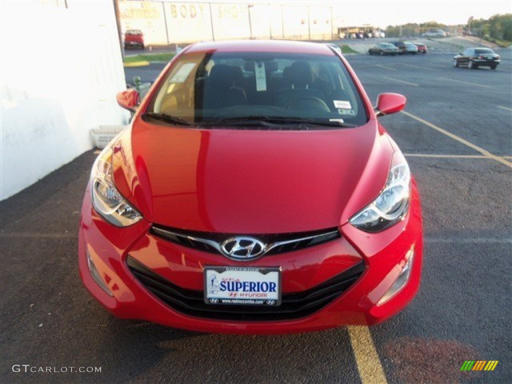 2013 Elantra Coupe GS - Volcanic Red / Beige photo #2