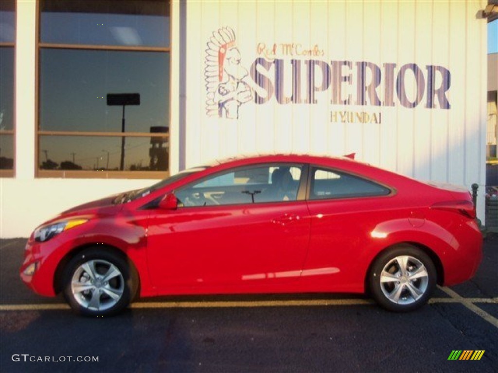 2013 Elantra Coupe GS - Volcanic Red / Beige photo #4