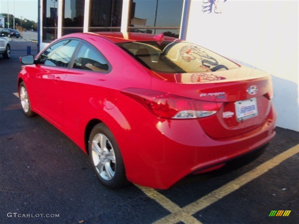 2013 Elantra Coupe GS - Volcanic Red / Beige photo #5