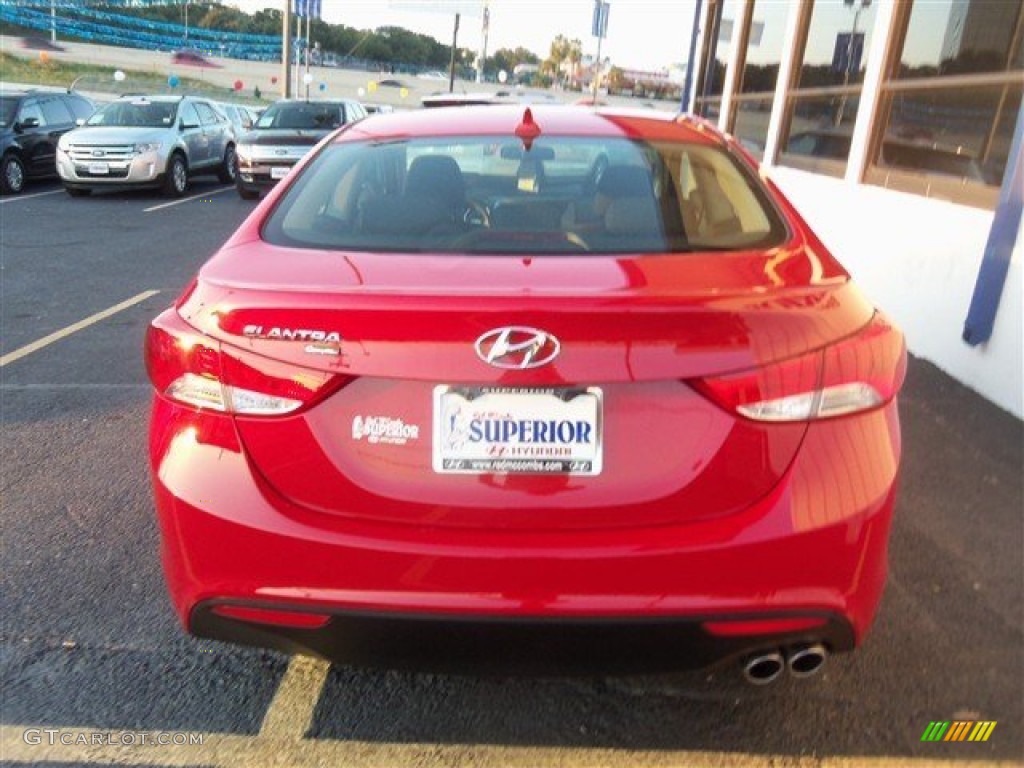 2013 Elantra Coupe GS - Volcanic Red / Beige photo #6