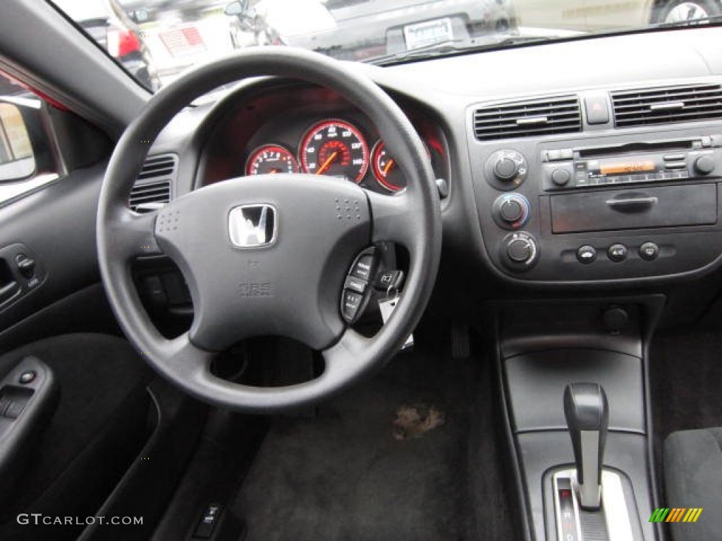 2003 Civic LX Coupe - Rallye Red / Black photo #13