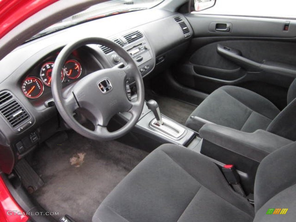 2003 Civic LX Coupe - Rallye Red / Black photo #16