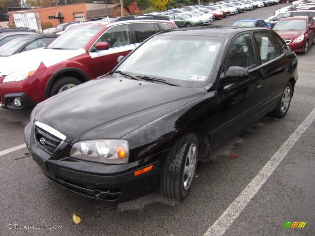 2006 Elantra GLS Hatchback - Ebony Black / Gray photo #3
