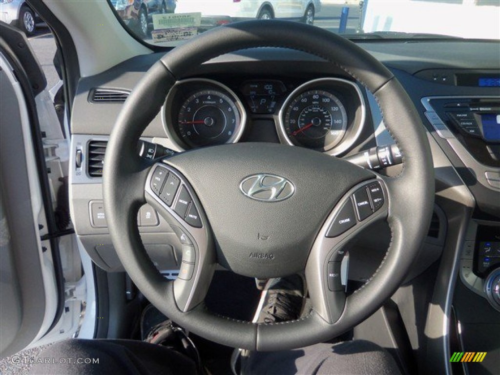 2013 Elantra Coupe SE - Monaco White / Gray photo #11