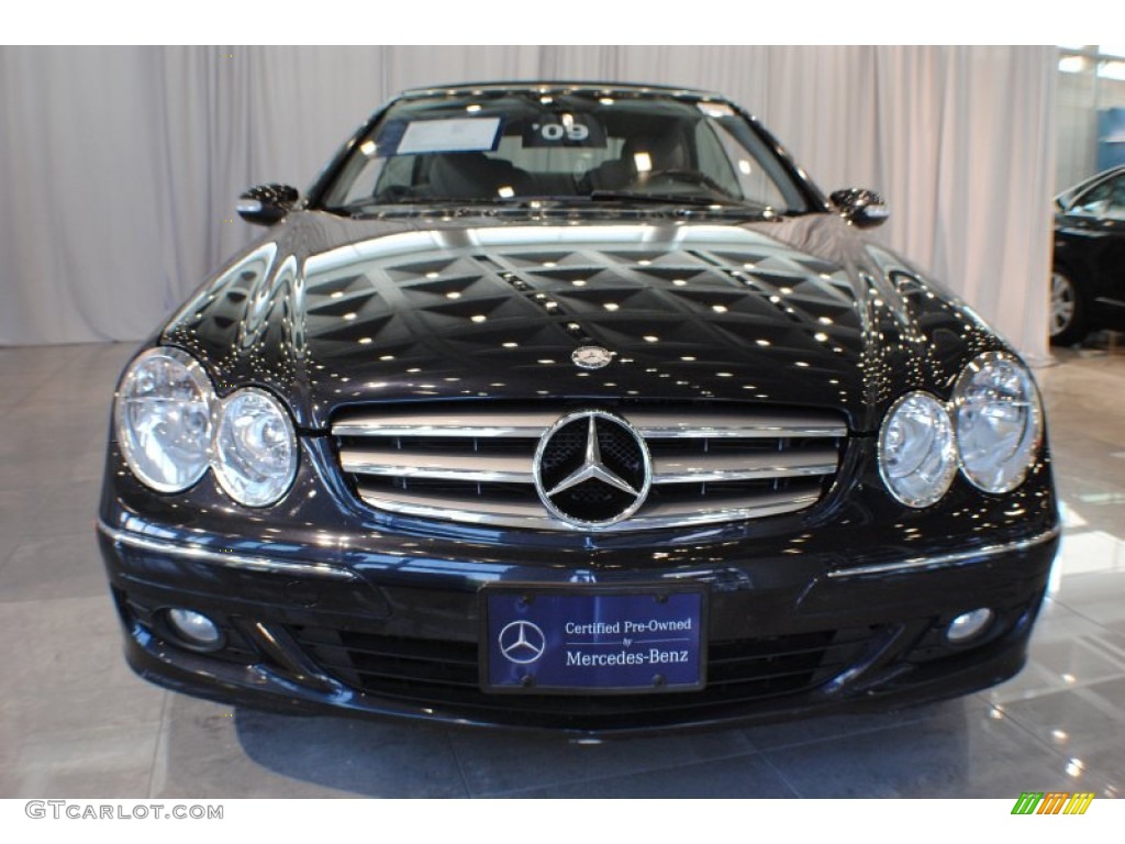 2009 CLK 350 Cabriolet - Majestic Black Metallic / Ash photo #2