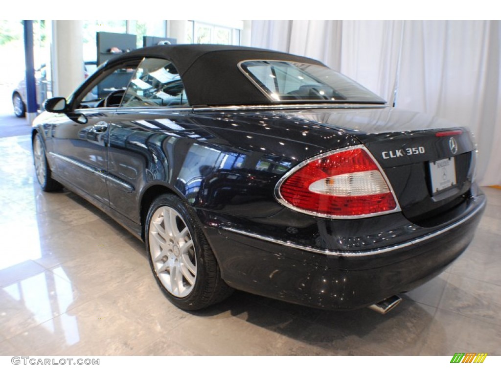 2009 CLK 350 Cabriolet - Majestic Black Metallic / Ash photo #4